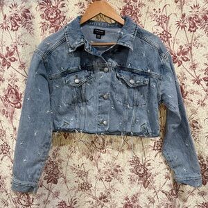 Playboy x PacSun Cropped Denim Jacket Bunny Embroidered XS/S